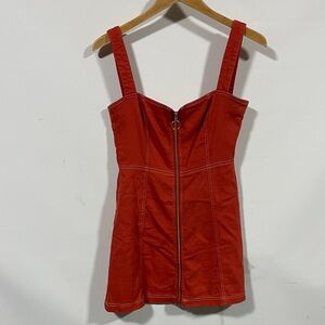 Capilene Red Zip Front Mini Dress